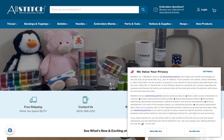 Screenshot of allstitch.com