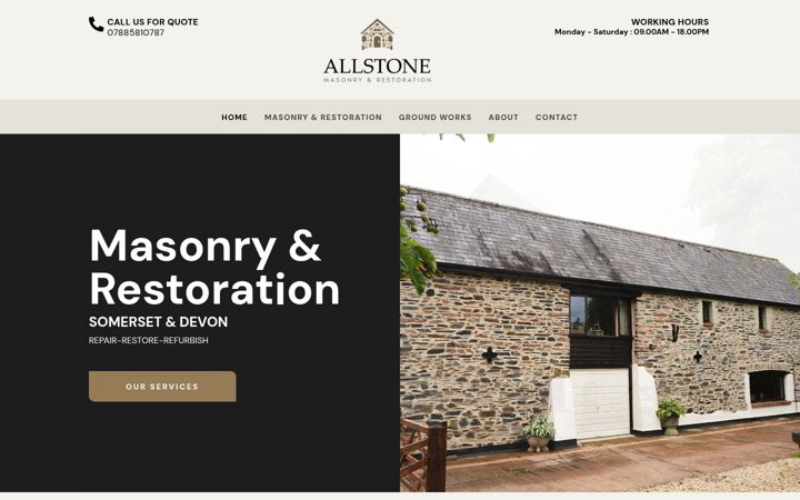 Screenshot of allstonemasonry.co.uk