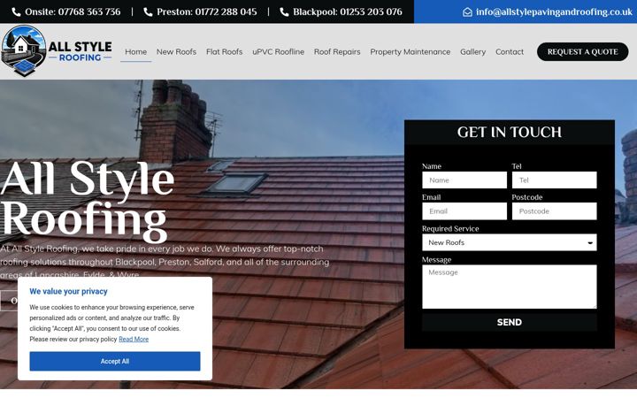 Screenshot of allstyleroofing.co.uk