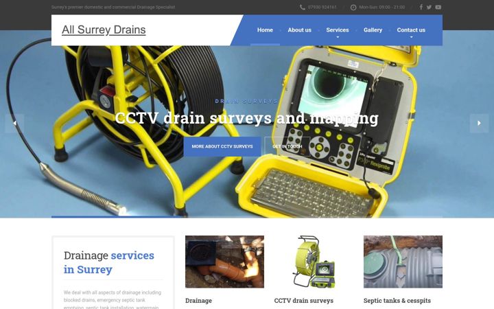 Captura de pantalla de allsurreydrains.com