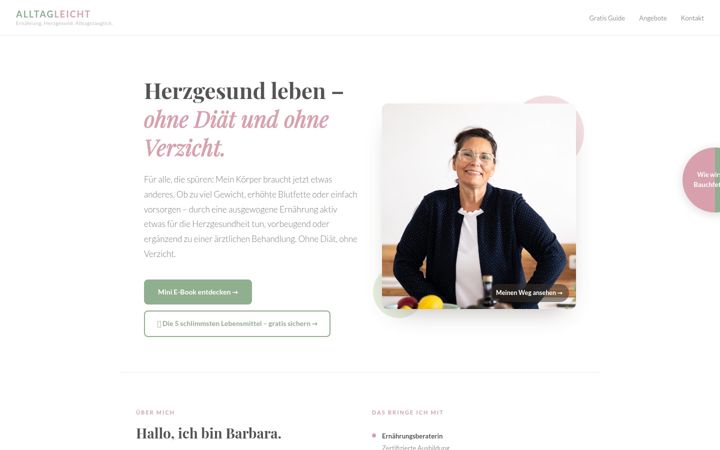Snímek obrazovky alltagleicht.de