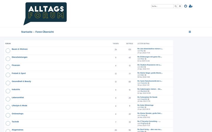 Screenshot of alltags-forum.com