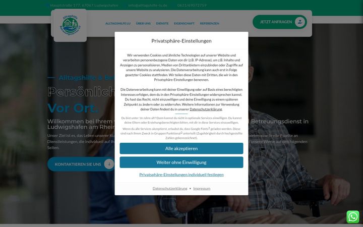 Snímek obrazovky alltagshilfe-lu.de
