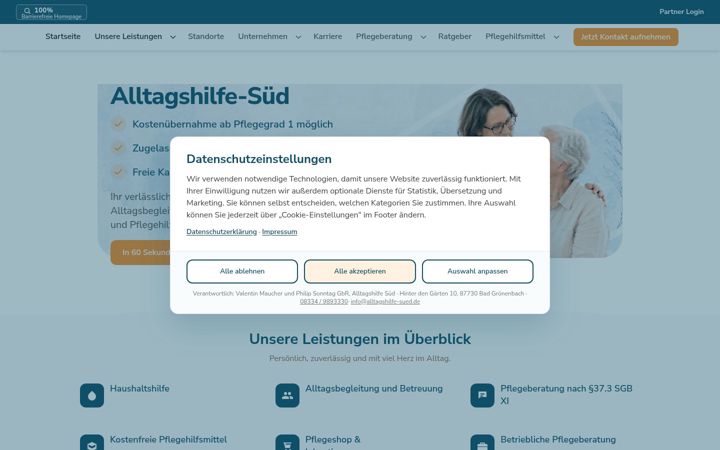 Screenshot of alltagshilfe-sued.de