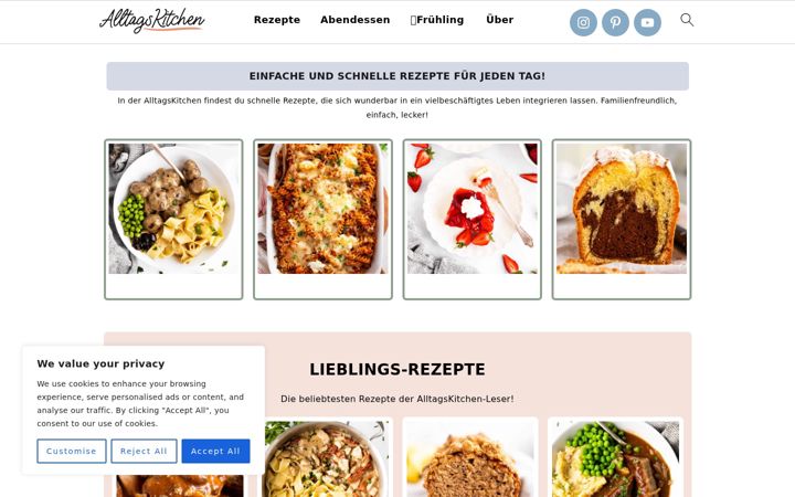 Ekrano kopija alltagskitchen.com