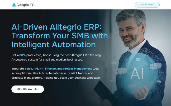 Screenshot of alltegrioerp.com