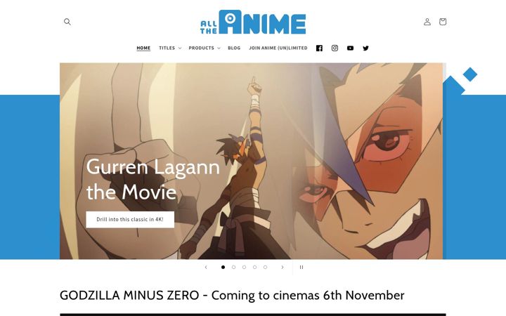 Screenshot of alltheanime.com