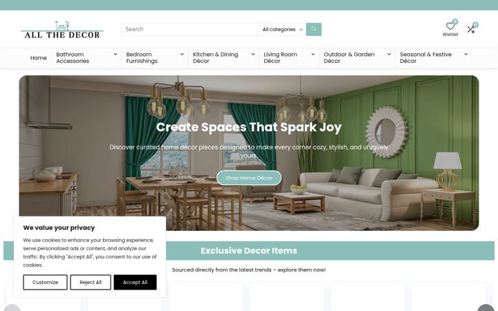 Screenshot of allthedecor.co