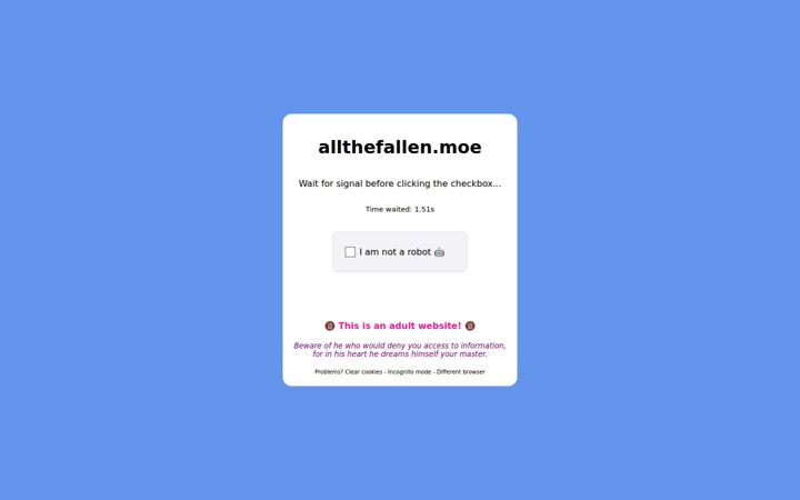 Screenshot of allthefallen.moe