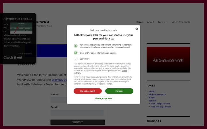 Screenshot of alltheinterweb.co.uk