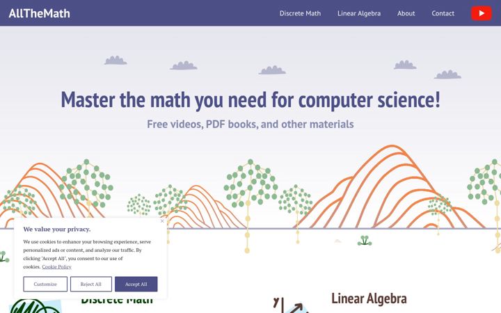 Snímek obrazovky allthemath.org