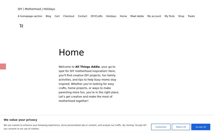 Screenshot of allthingsaddie.com