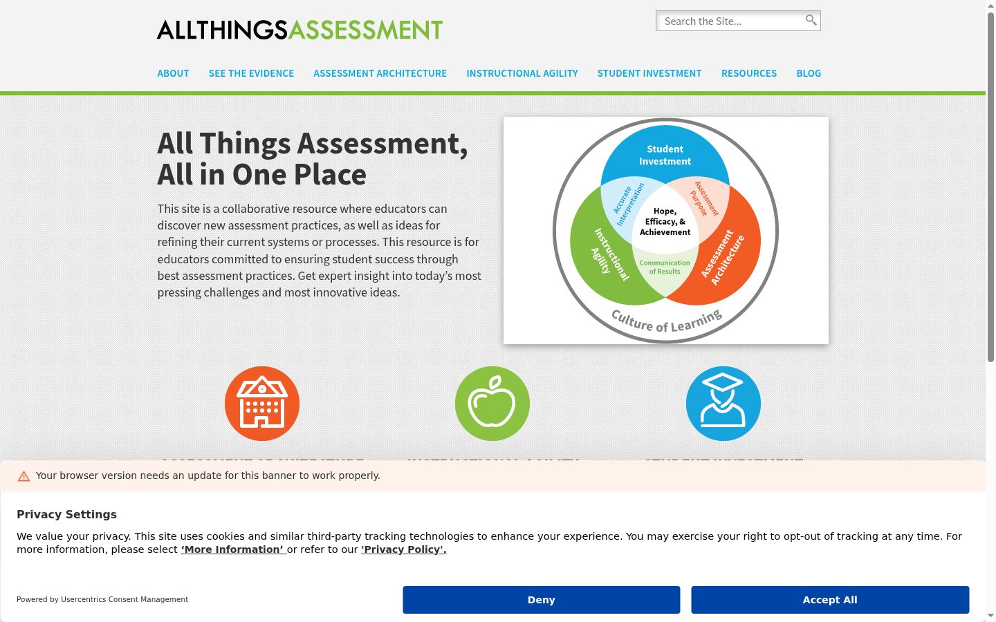 Screenshot of the consent banner shown before any interaction