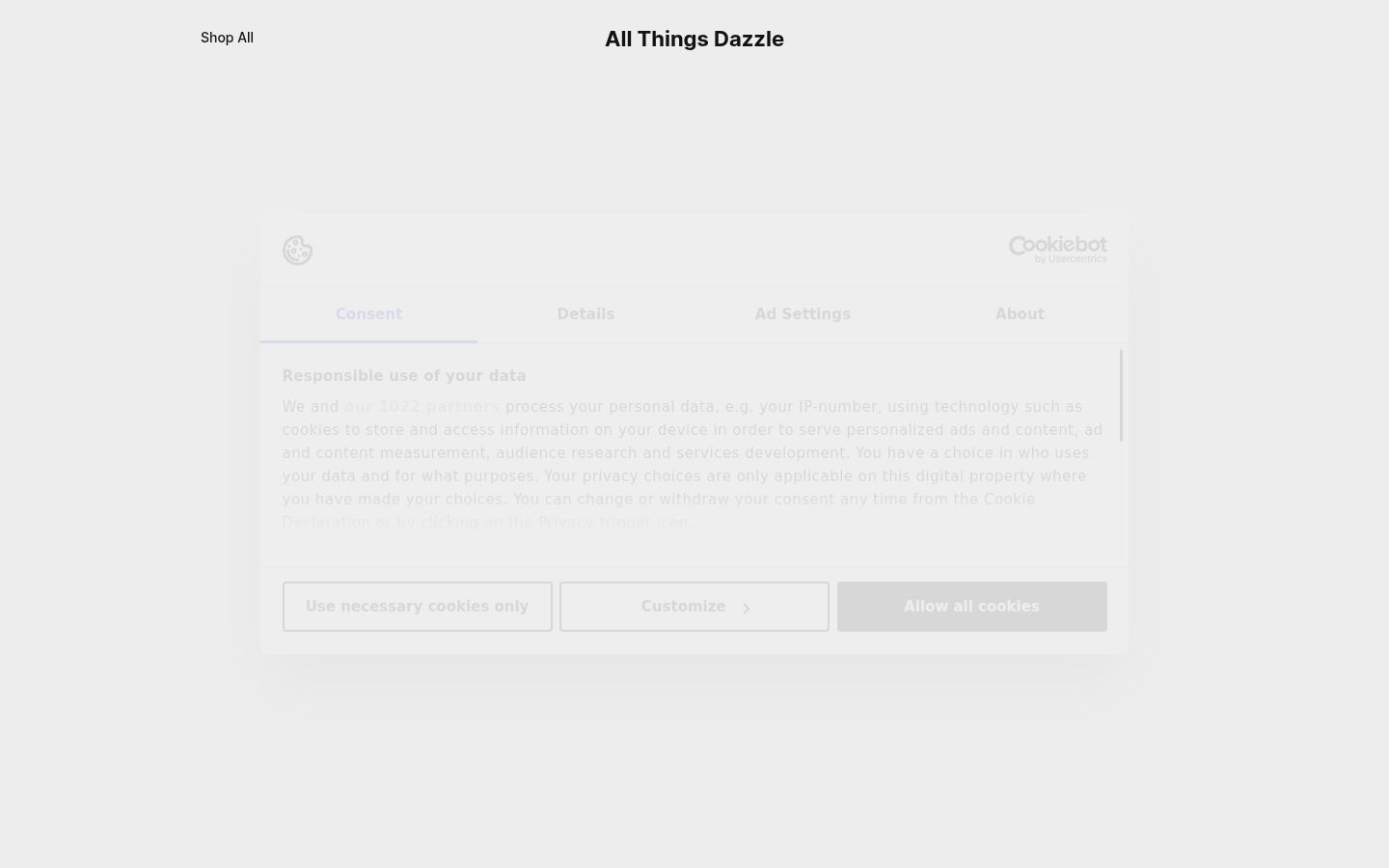 Screenshot del banner di consenso mostrato prima di qualsiasi interazione