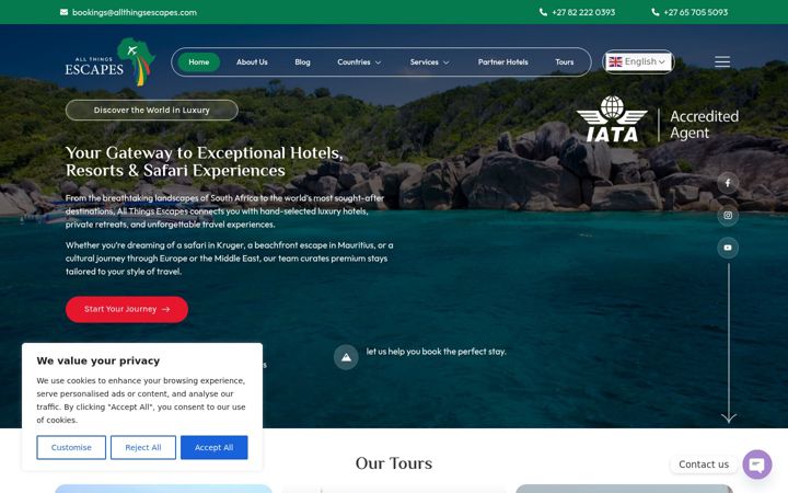 Screenshot of allthingsescapes.com