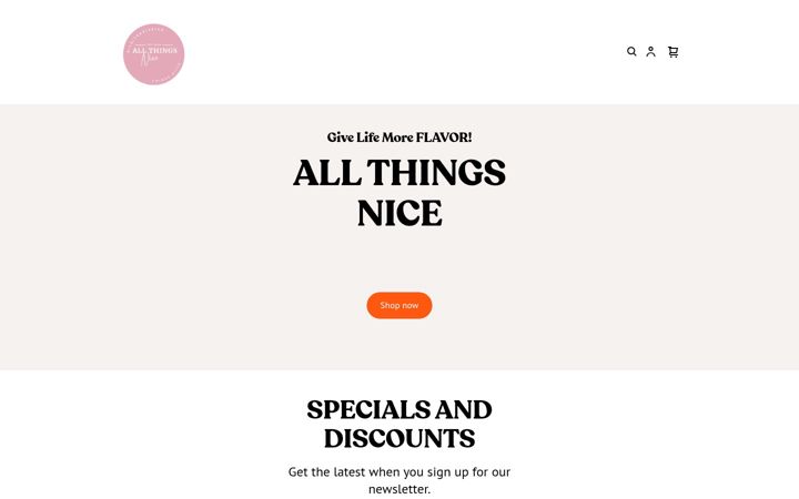 Screenshot of allthingsnicespice.com