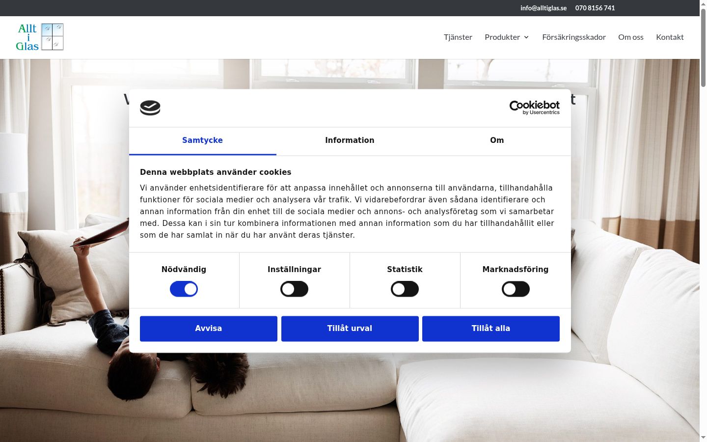 Sutikimo reklamjuostės, rodytos prieš bet kokią sąveiką, ekrano kopija