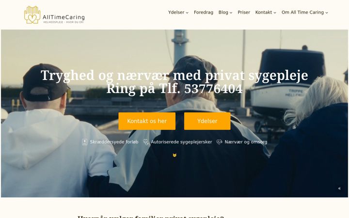 Screenshot of alltimecaring.dk