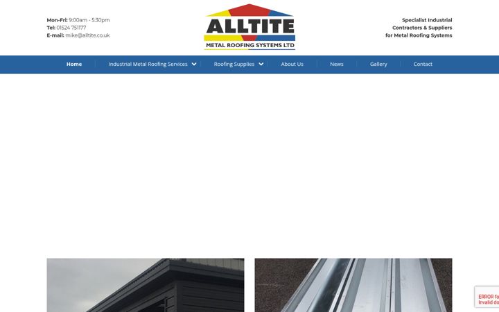 Screenshot of alltitemetalroofingsystemsltd.com