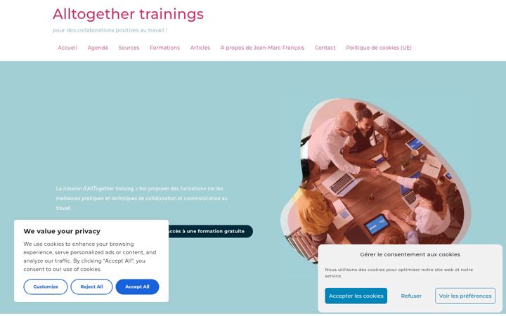 Skärmbild av alltogethertraining.com