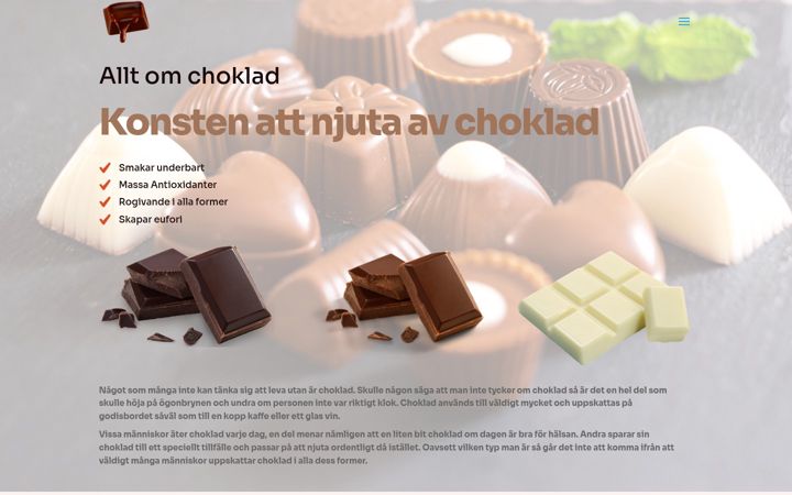 Skärmbild av alltomchoklad.se