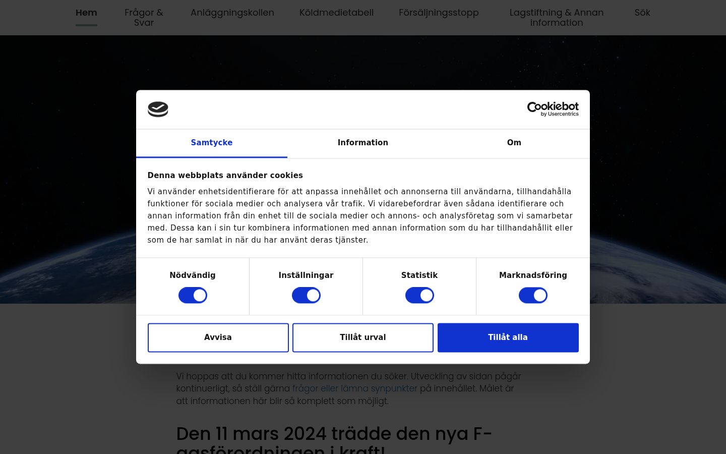 Screenshot del banner di consenso mostrato prima di qualsiasi interazione