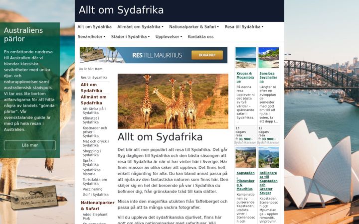 Skjámynd af alltomsydafrika.se