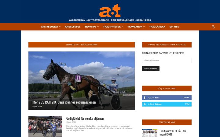 Screenshot of alltomtrav.info