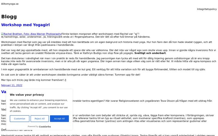 Screenshot of alltomyoga.se