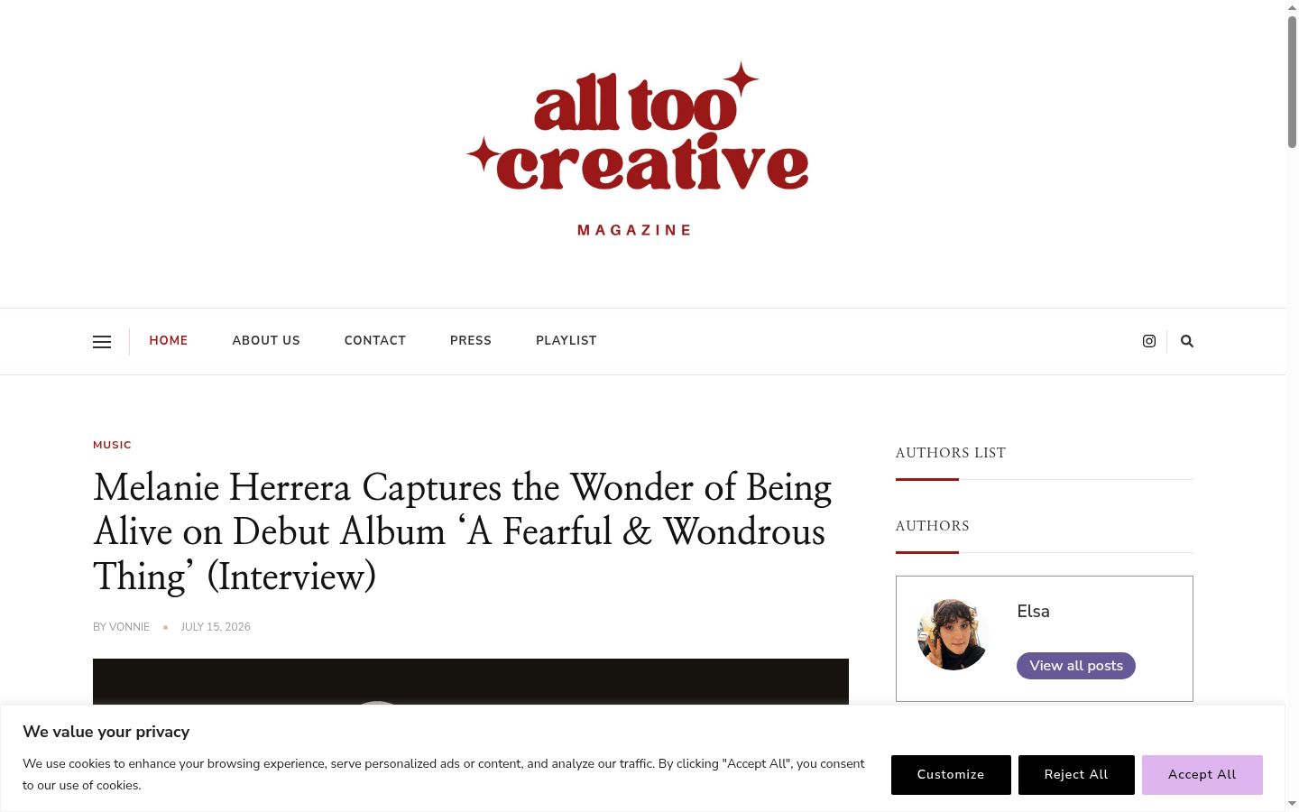 Screenshot del banner di consenso mostrato prima di qualsiasi interazione