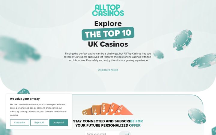 Screenshot of alltopcasinos.com
