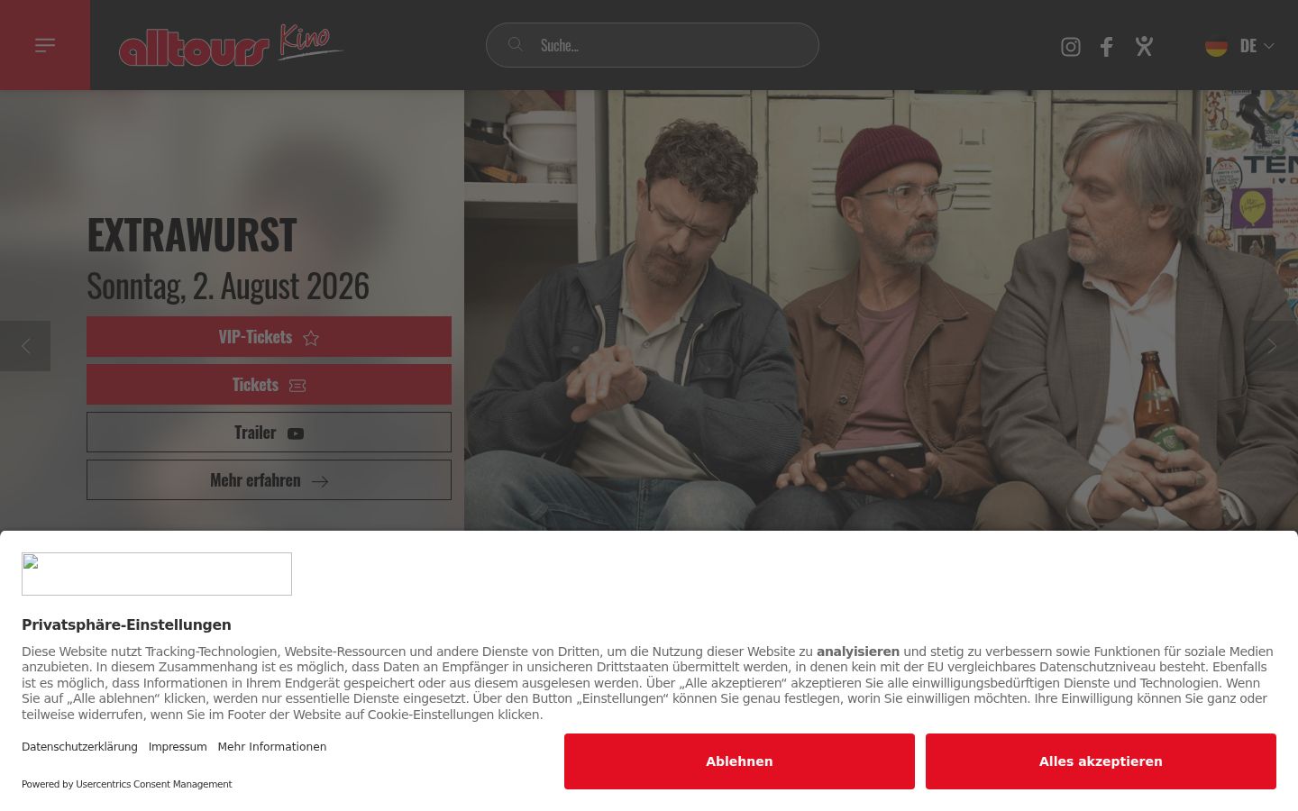 Sutikimo reklamjuostės, rodytos prieš bet kokią sąveiką, ekrano kopija
