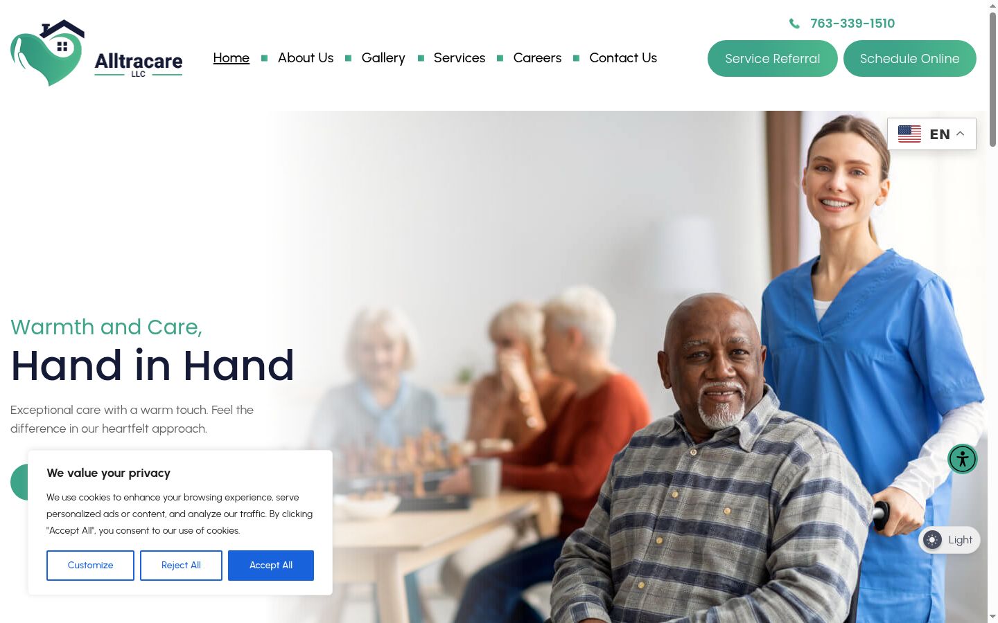 Screenshot of the consent banner shown before any interaction
