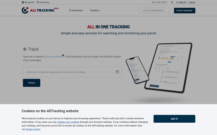 Screenshot of alltracking.com