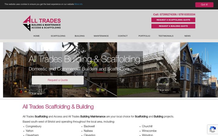 Screenshot of alltradesbm.co.uk