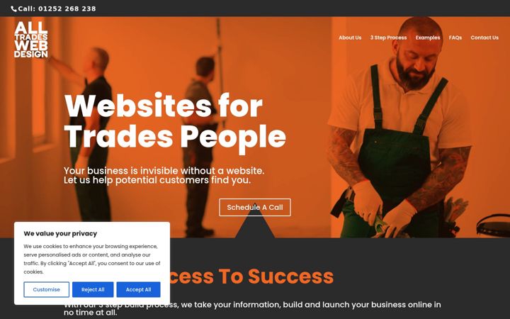 Screenshot of alltradeswebdesign.co.uk