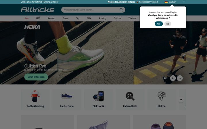 Screenshot of alltricks.de