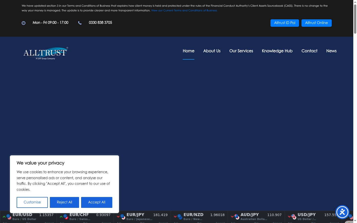 Screenshot tal-banner tal-kunsens muri qabel kwalunkwe interazzjoni