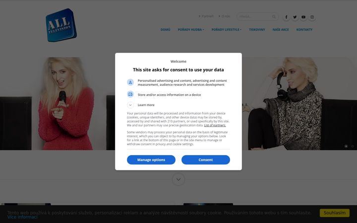 Screenshot of alltv.cz
