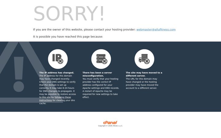 Screenshot of allufitness.com