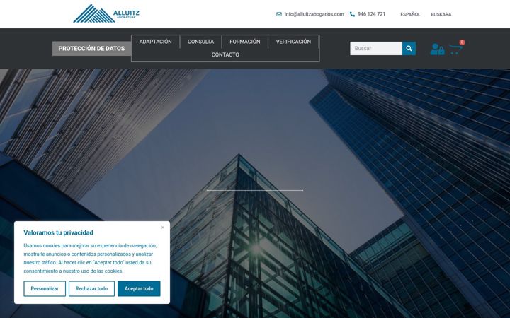 Kuvakaappaus sivustosta alluitzabokatuak.com