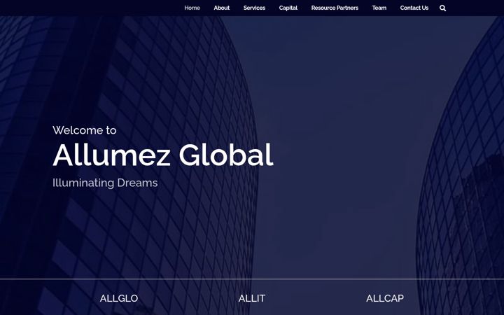 Screenshot of allumezglobal.com