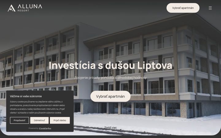 Screenshot of allunaresort.sk