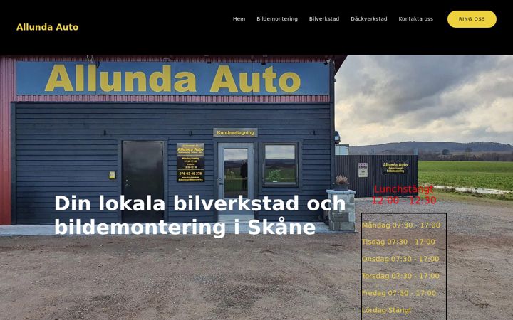 Screenshot of allundaauto.se