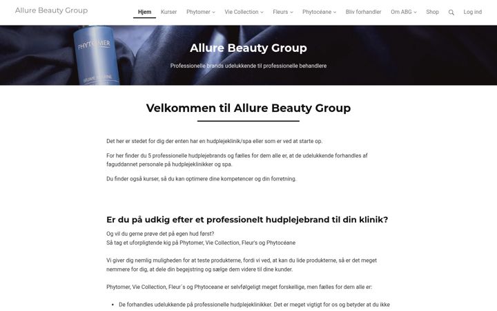 Screenshot of allurebeautygroup.dk