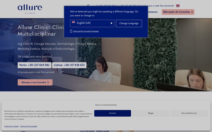 Screenshot of allureclinic.pt