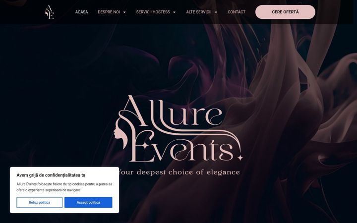 Screenshot of allureevents.ro