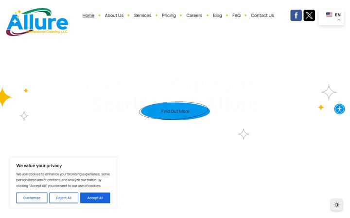 Screenshot of allureprofessionalcleaning.com