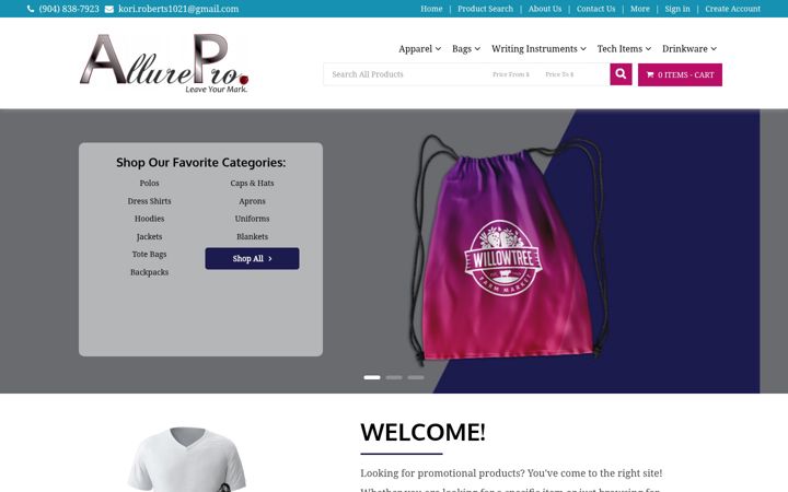 Zrzut ekranu allureproinc.com