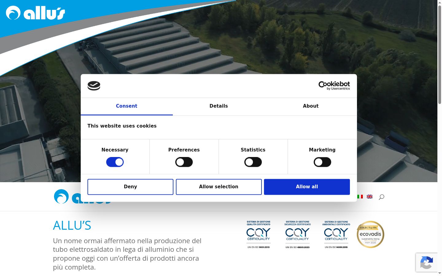 Screenshot of the consent banner shown before any interaction